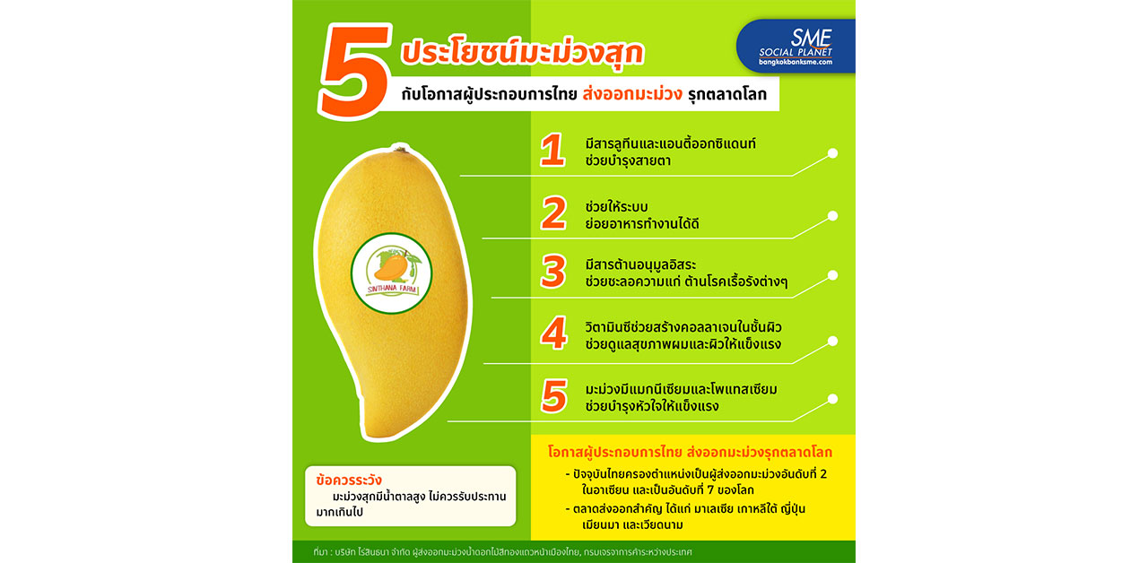 เปิด 5 ประโยชน์ มะม่วงสุก ผลไม้หวาน อร่อย ถูกใจทั้งชาวไทยและต่างชาติ