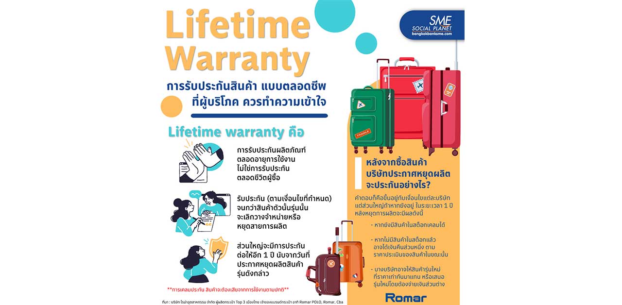 การรับประกันสินค้า แบบตลอดชีวิต ที่ผู้บริโภค ควรทำความเข้าใจ