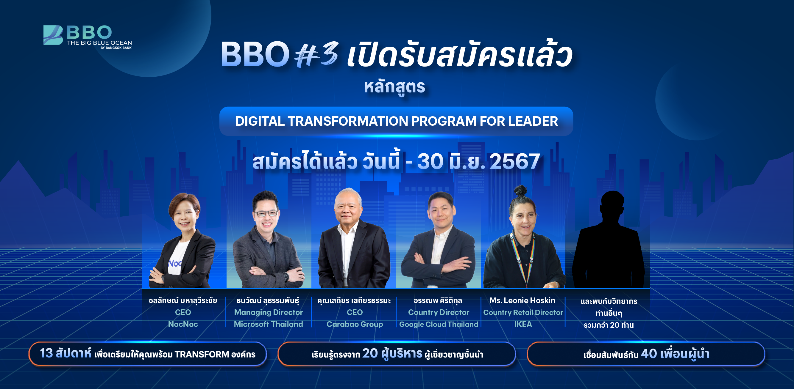 เปิดรับสมัครแล้ววันนี้!! The Big Blue Ocean รุ่น 3  หลักสูตร Digital Transformation 13 สัปดาห์สำหรับผู้นำองค์กร