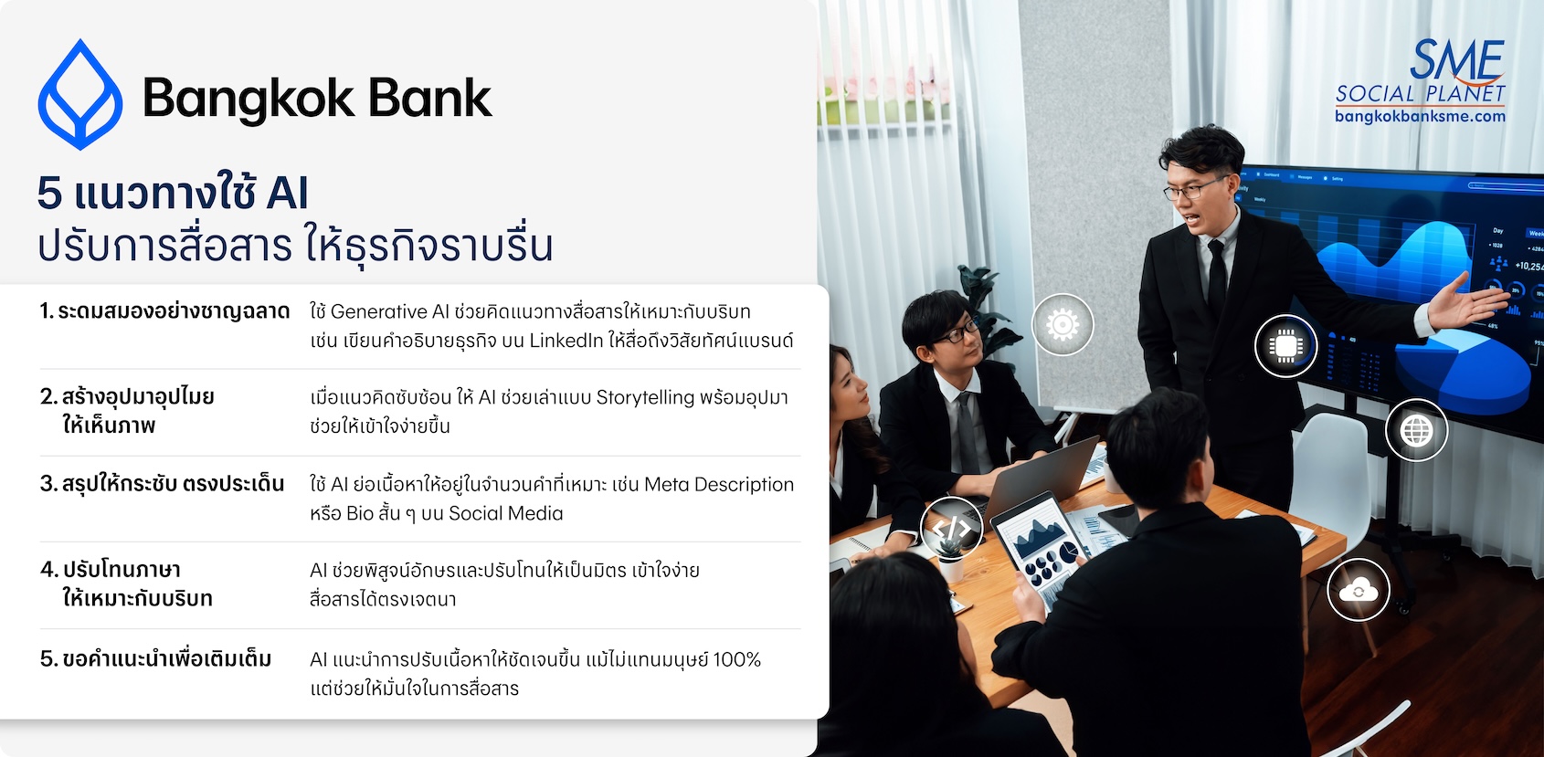 5 แนวทางใช้ AI ปรับการสื่อสาร ให้ธุรกิจก้าวไกลอย่างราบรื่น
